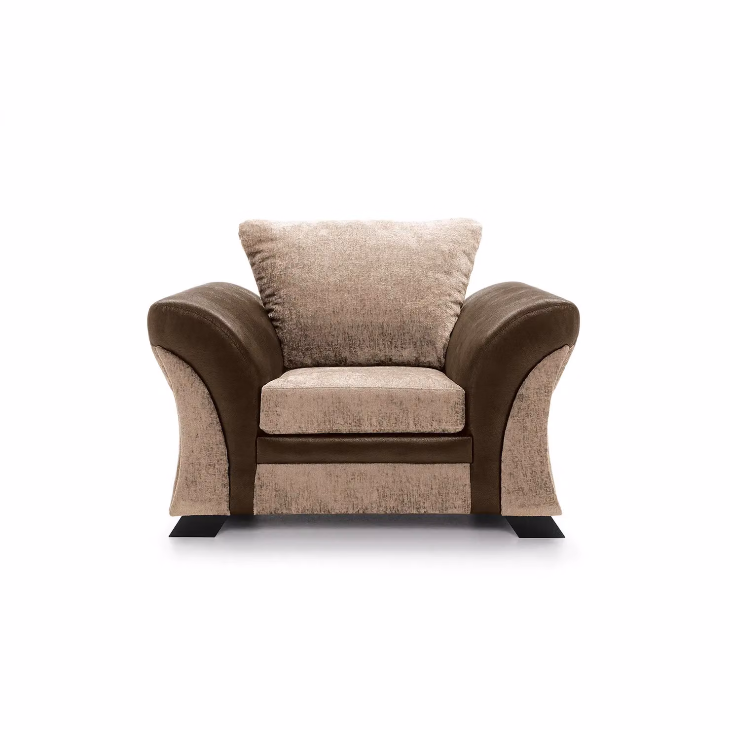 Abakus Direct Farrow Tub Armchair in Brown and Beige Crushed Chenille – 2