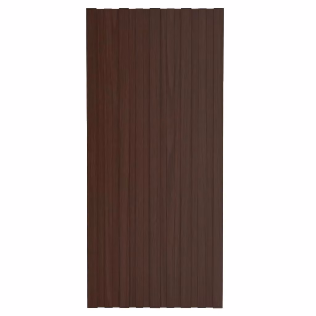 Berkfield Home 12-piece Galvanised Steel Roof Panels in Brown, W: 100 cm, H: 45 cm – 2