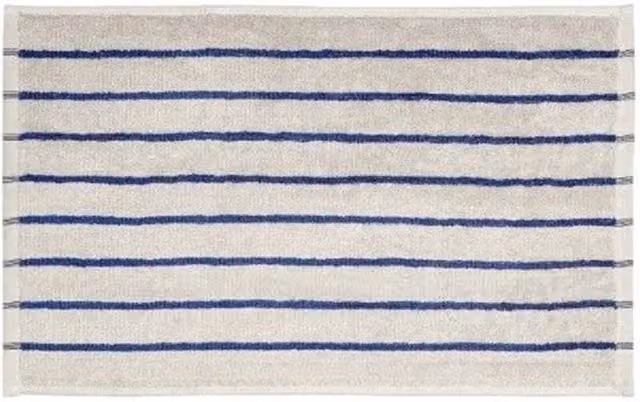 Blomus ARTO Set of 2 Striped Cotton Terry Guest Towels in Moonbeam/Mazarine Blue and Off-White, W: 30 cm, H: 50 cm