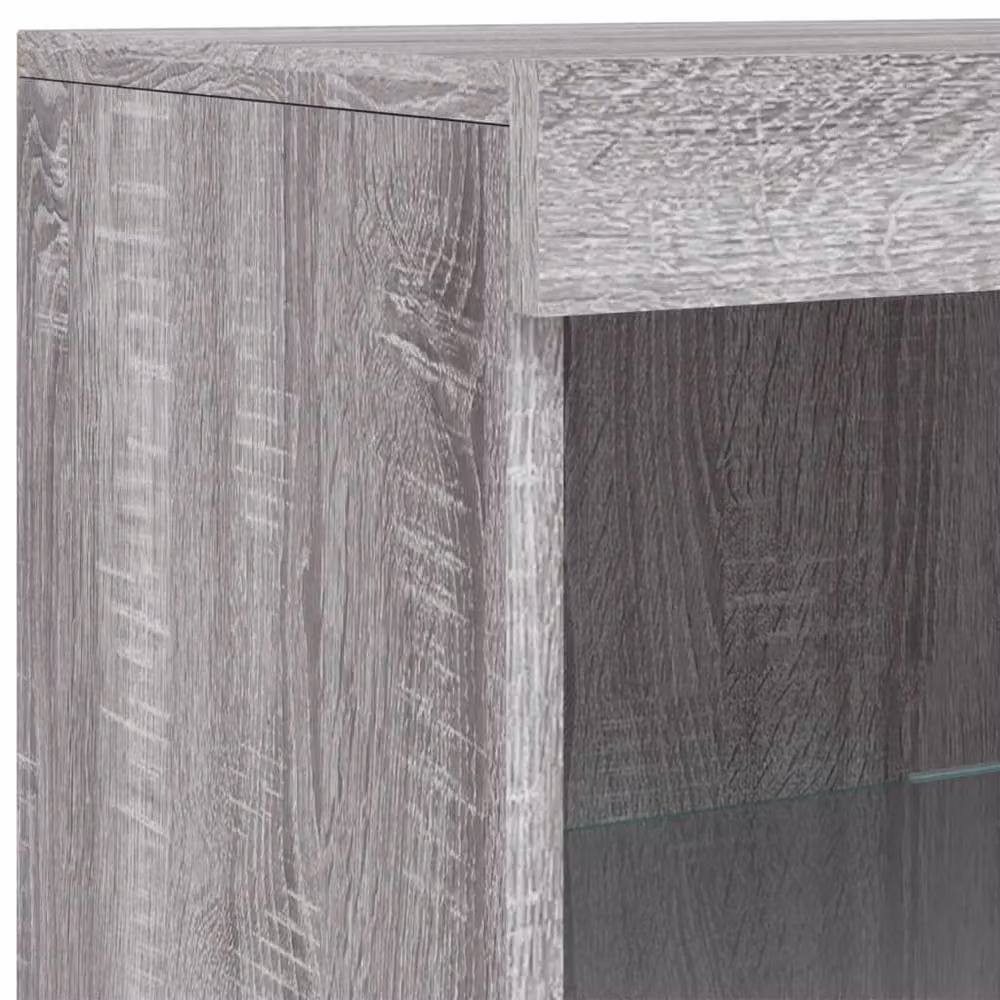 Berkfield Home Modern Sideboard with Integrated LED Lights in Grey Sonoma, W/D/H: 162 x 37 x 100 cm – 6