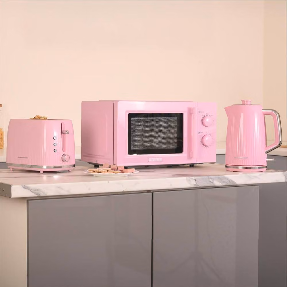 Hamilton Beach Miami Kettle, Toaster and Microwave Set in Flamingo Pink – 2