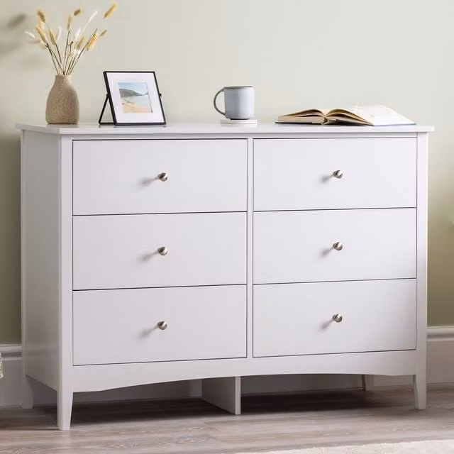 Christow Modern 6 Drawer Chest of Drawers in White