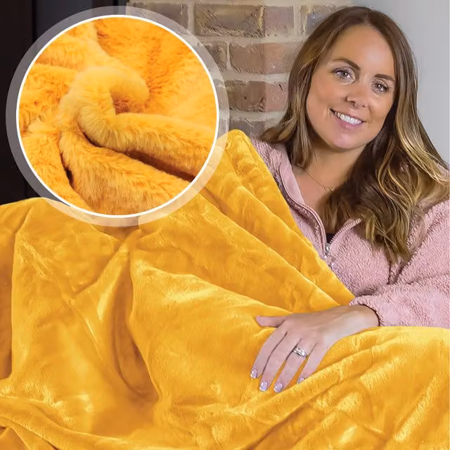 Dreamcatcher Gold Faux Fur Fleece Throw Blanket