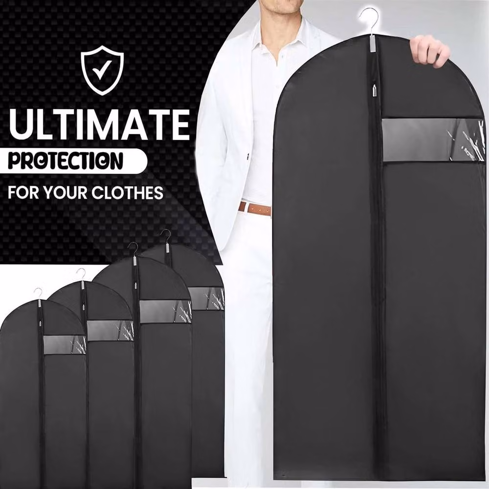 NESTLUNE Black Garment Carrier Bag for Suits, Coats and Dresses, W/D/H: 5 x 5 x 101 cm – 4