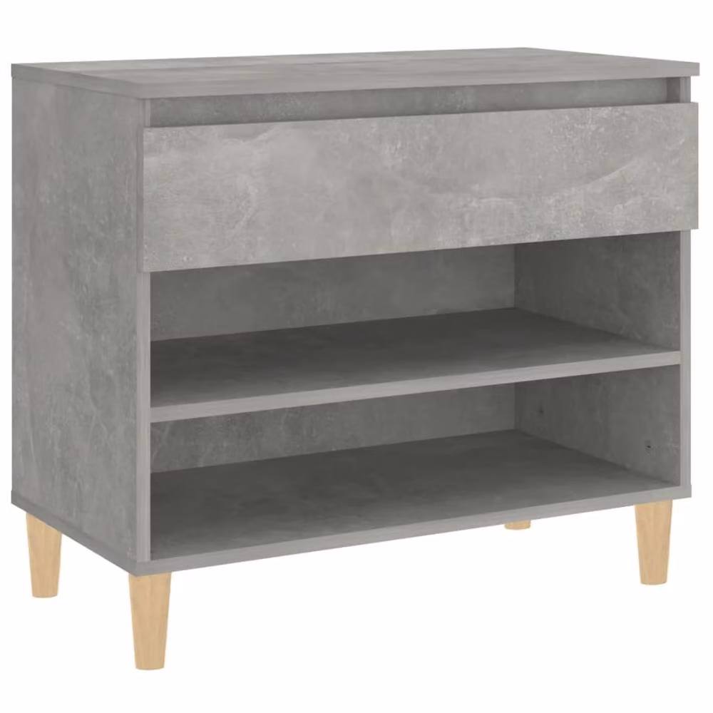 Berkfield Home Shoe Cabinet in Concrete Grey, W/D/H: 70 x 36 x 60 cm – 2