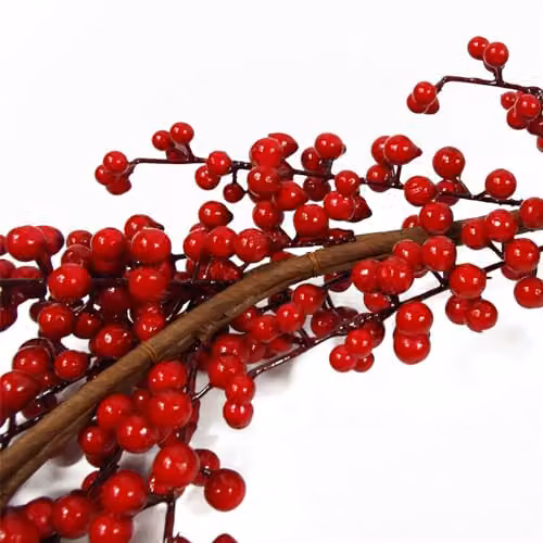 Leaf Design Red Artificial Christmas Foliage Wreath – 3