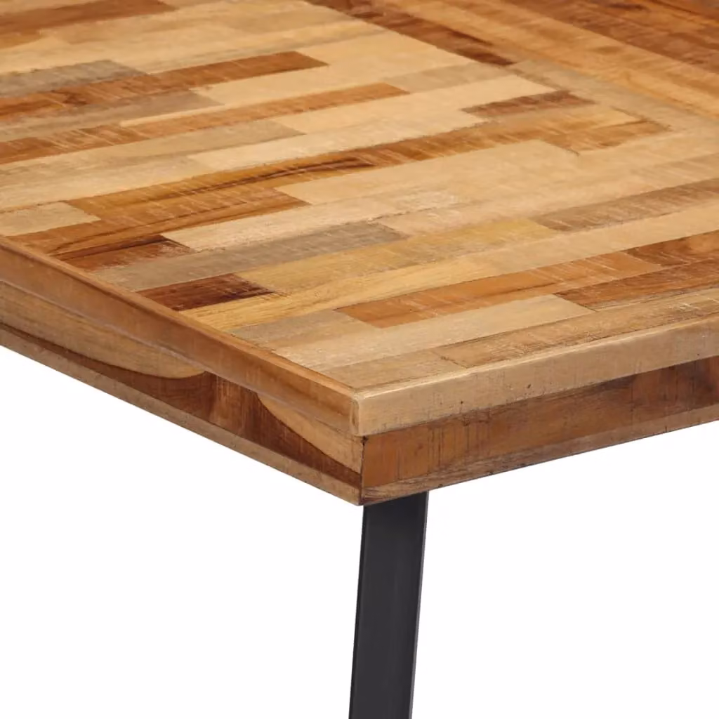 Berkfield Home Industrial Rectangular Dining Table in Brown Solid Teak Wood, W/D/H: 120 x 62 x 76 cm – 2