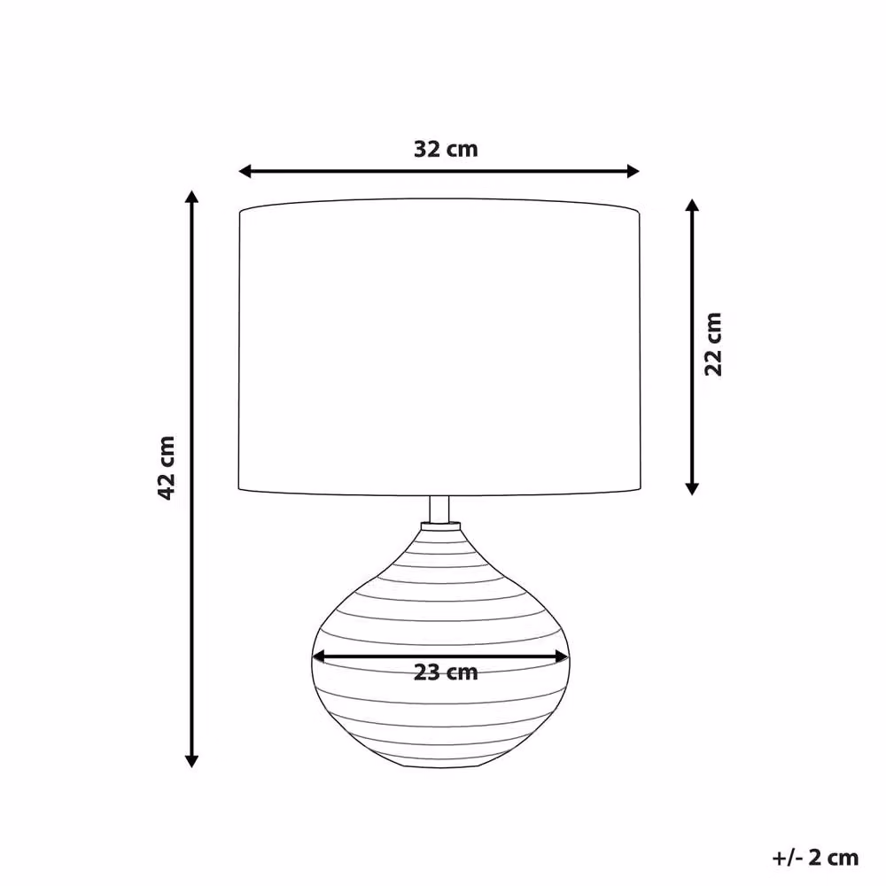 Wyld and Coco Modern Table Lamp with Silver Ceramic Base and Black Shade, Height: 42 cm – 3
