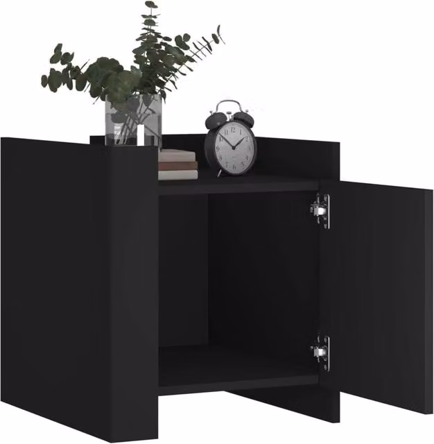Berkfield Home Decorative Bedside Cabinet in Black, W/D/H: 45 x 50 x 50 cm – 1
