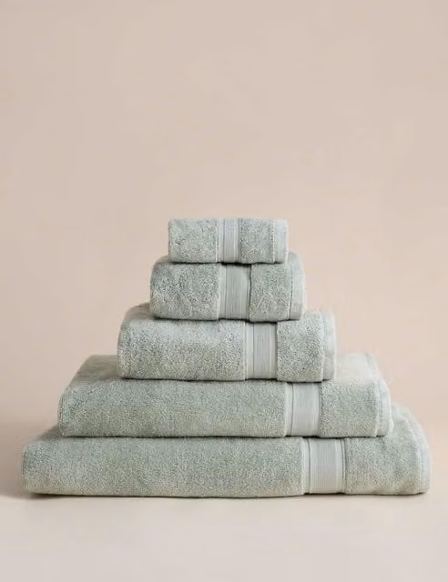 M&S Super Soft Pure Cotton Towel in Sage Green