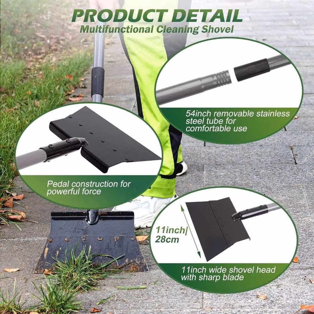 Walensee Heavy-Duty Adjustable Steel Garden Spade in Black with 136 cm Handle and Foot Pedal – 2