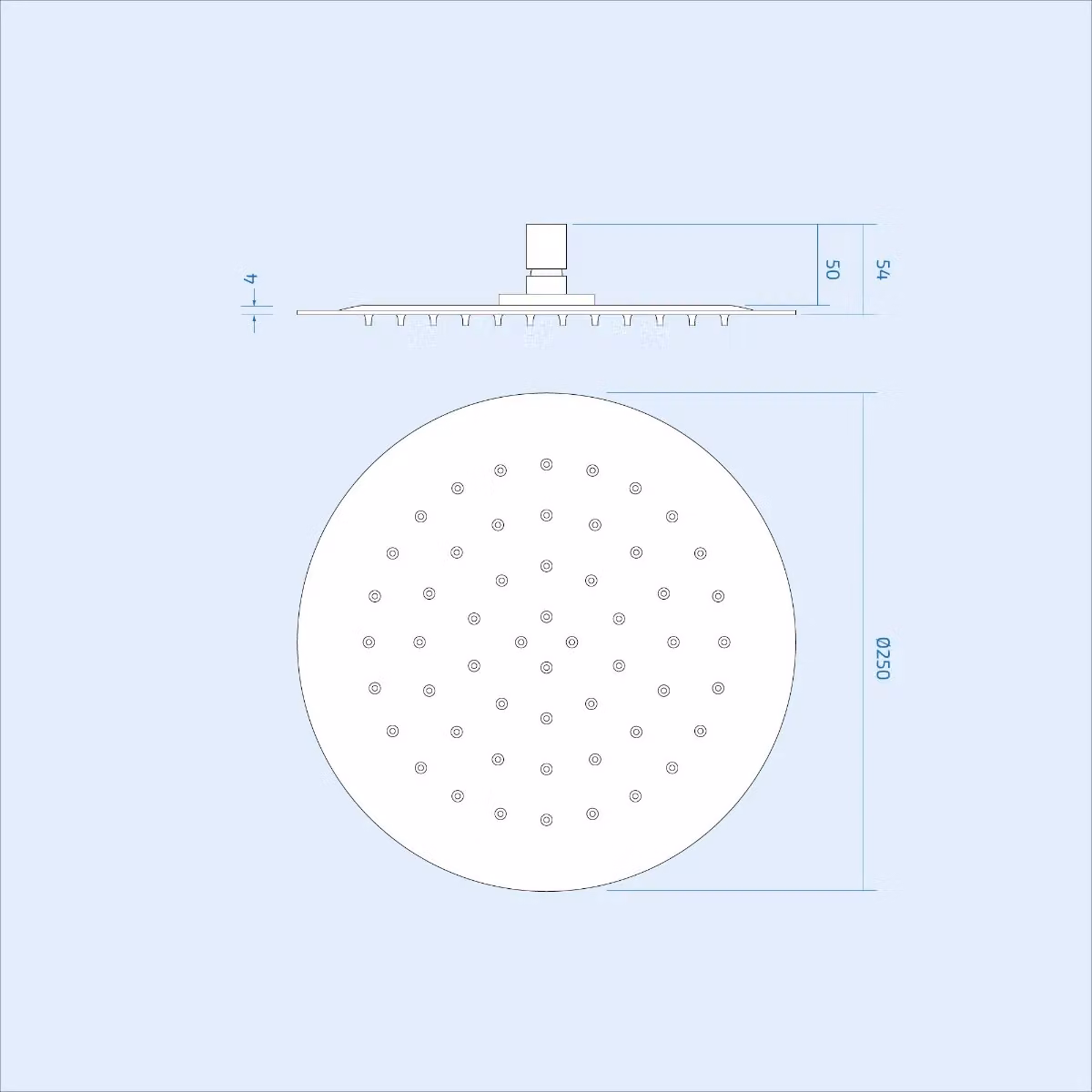 Nes Home Porto Matte Black Concealed Thermostatic Rainfall Shower Mixer Set, Diameter: 25 cm – 4