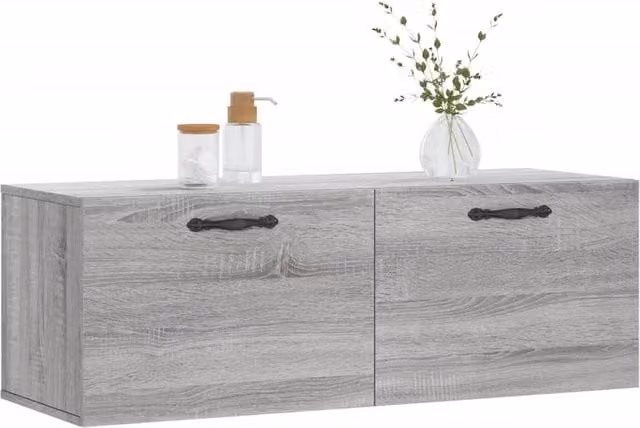 Berkfield Home Grey Sonoma Wall Cabinet W/D/H: 100 x 36.5 x 35 cm