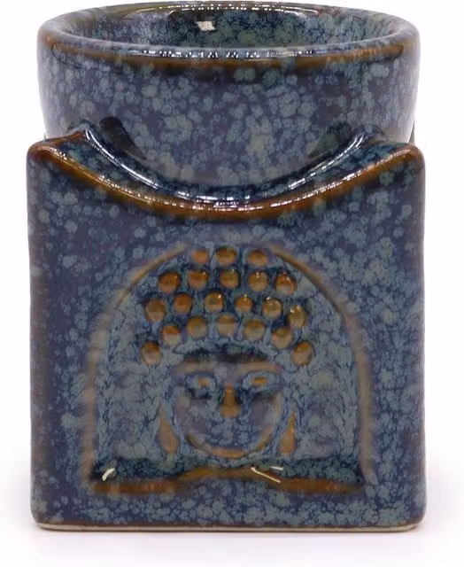 KDMD Square Ceramic Buddha Tealight Burner in Blue – 1