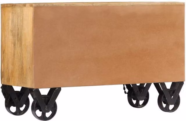 Berkfield Home Industrial Mango Wood Shoe Cabinet in Brown, W/D/H: 86 x 35 x 55 cm – 1