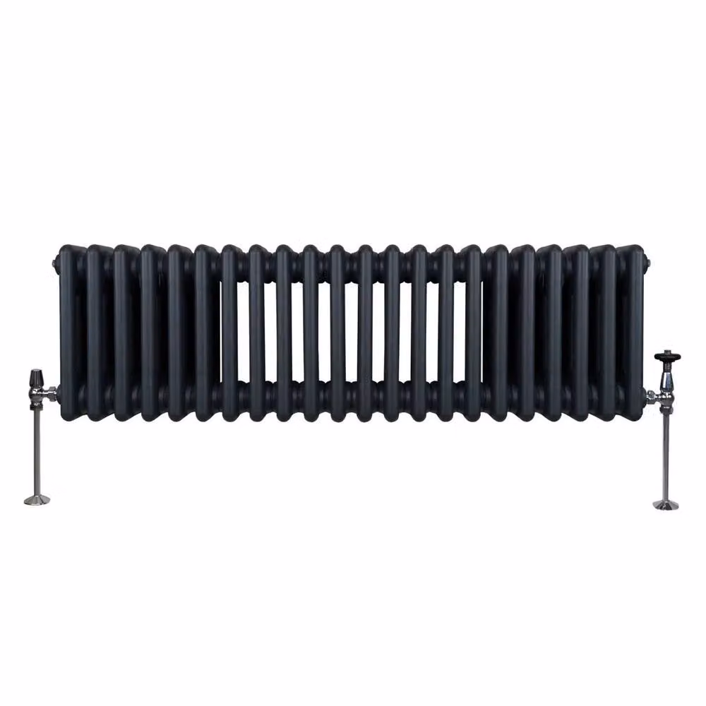 Monstershop Traditional 3 Column Steel Radiator in Anthracite Grey, H: 101.2 cm, W: 30 cm, D: 10 cm – 2