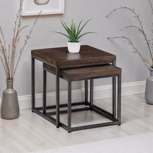 Julian Bowen Brooklyn Nest of Tables in Dark Oak – 1