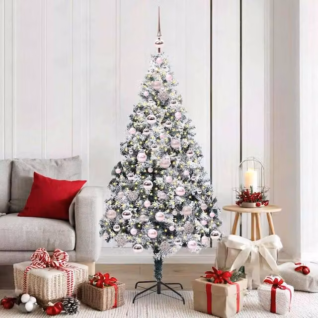 Berkfield Home Artificial Christmas Tree with 300 LEDs in Green, Height: 180 cm
