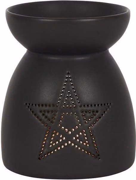 KDMD Black Ceramic Pentagram Cut Out Tealight Oil Burner – 1