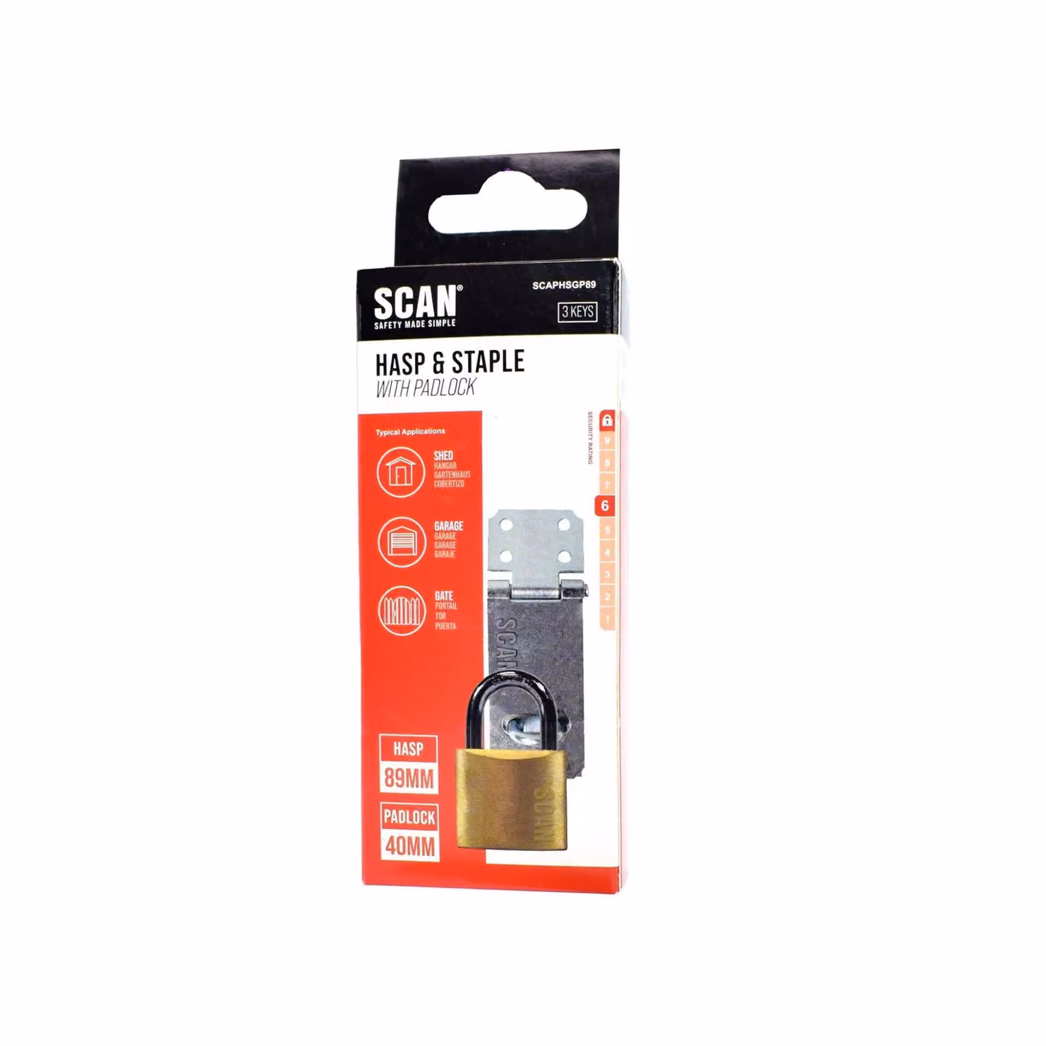 Scan Steel Hasp and Staple Padlock with Key in Multicolour – 2