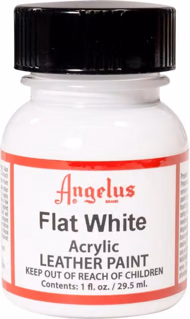 Angelus Acrylic Leather Paint in White, 29.57 ml