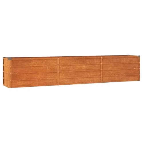 vidaXL Corten Steel Raised Garden Bed in Brown, W: 240 cm, D: 40 cm, H: 45 cm – 1