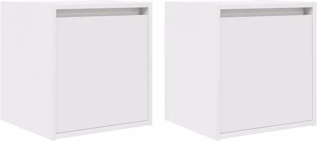 Berkfield Home Wall-Mounted Bedside Cabinets, 2 Pack, White, W/D/H: 38 x 34 x 40 cm