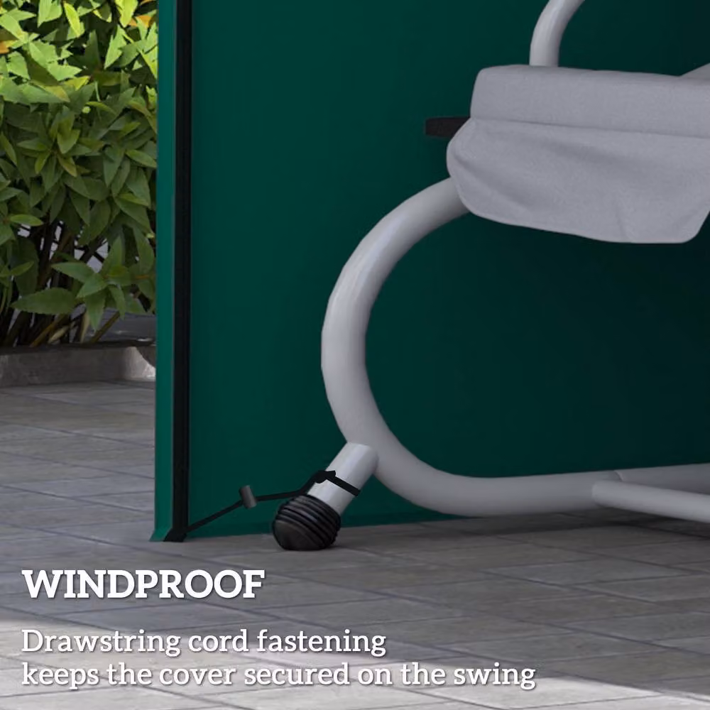 STILVORA Water-Repellent Garden Swing Bench Cover, Green, W: 220 cm, D: 125 cm – 6