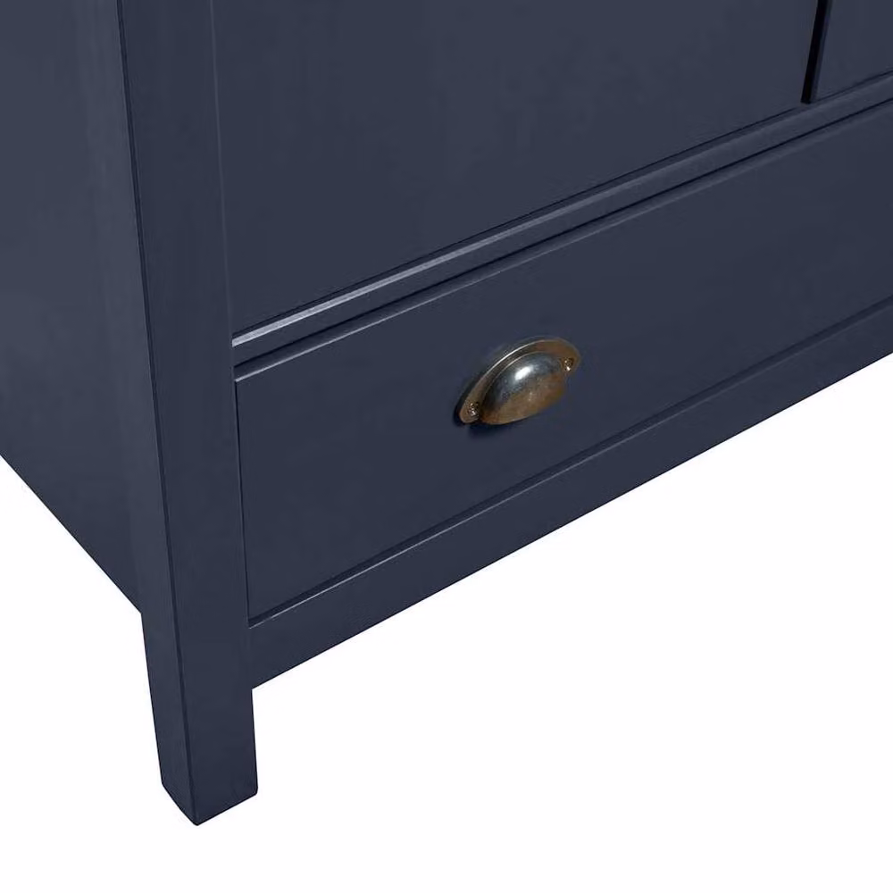 Berkfield Home 2-Door Hill Wardrobe in Grey and Blue Solid Pine Wood W/D/H: 89 x 50 x 170 cm – 3