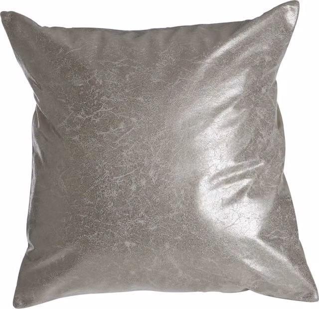 Orsina Kensington Townhouse Glamour Square Faux Leather Effect Cushion in Silver – 1
