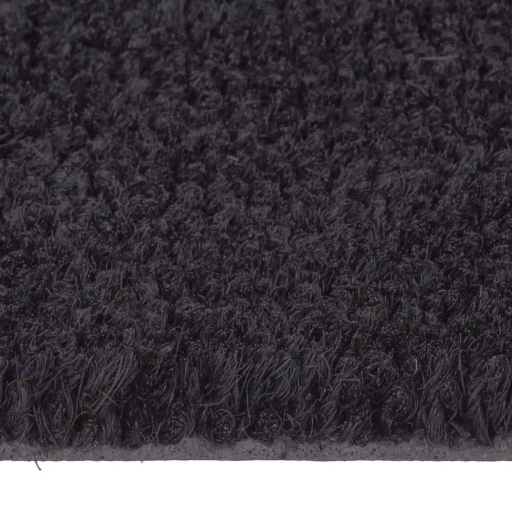 Berkfield Home Black Semicircular Coir Door Mat, W: 90 cm, D: 60 cm – 3