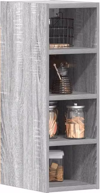 Berkfield Home Grey Modern Wall Mounted Kitchen Cabinet with Hinged Doors and Internal Shelves, W/D/H: 20 x 29.5 x 60 cm – 1