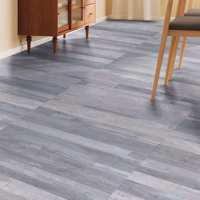 Darphe 36 Piece Wood Look Self Adhesive PVC Plank Flooring, Multicolour and Grey