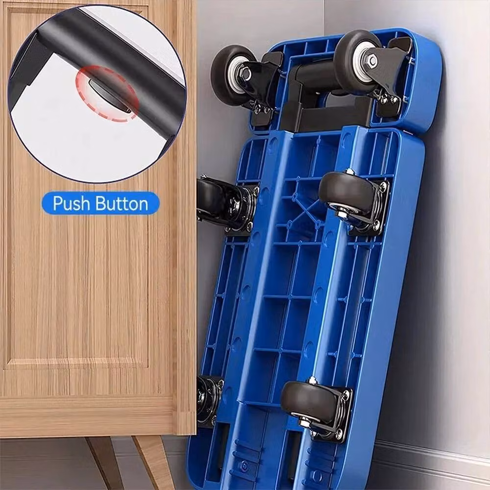 FLAVORA Heavy Duty Folding Hand Truck Trolley with 270kg Load Capacity, Blue, W: 52 cm, H: 1000 cm – 5