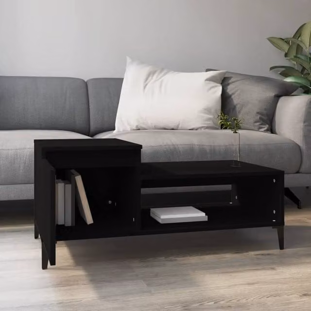Berkfield Home Modern Black Decorative Coffee Table, W/D/H: 100 x 50 x 45 cm – 1