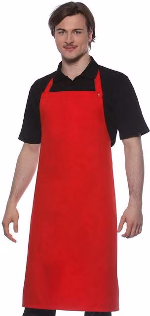 Karlowsky Santorini Press Stud Bib Apron in Red – 1
