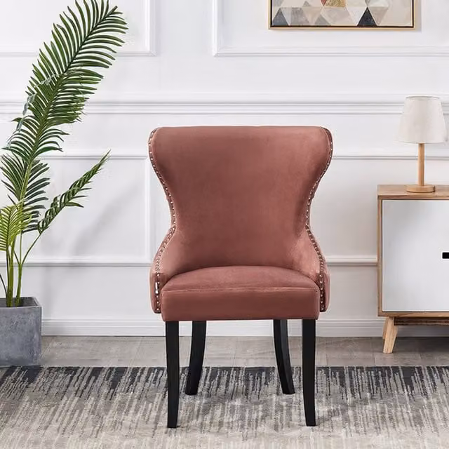 Life Interiors Mayfair LUX Velvet Upholstered Dining Chair in Pink
