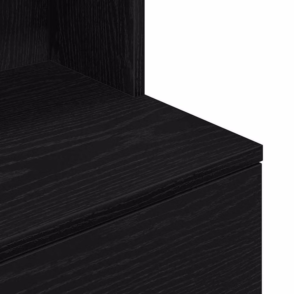 Berkfield Home Black Modern Bedside Cabinet with Hinged Doors and Internal Shelves, W/D/H: 39 x 35 x 125 cm – 5