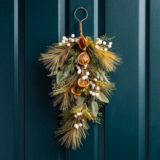 Scottish Everlastings Ltd Multicolour Christmas Hanging Swag with Orange Slices, 52 cm – 1