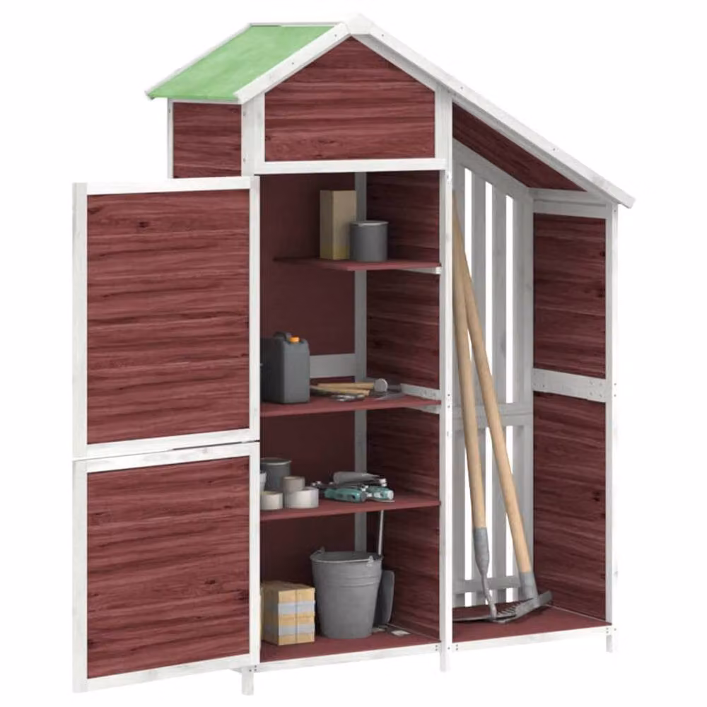 Berkfield Home Garden Tool Shed in Brown Solid Wood Pine, W/D/H: 120 x 53.5 x 170 cm – 3