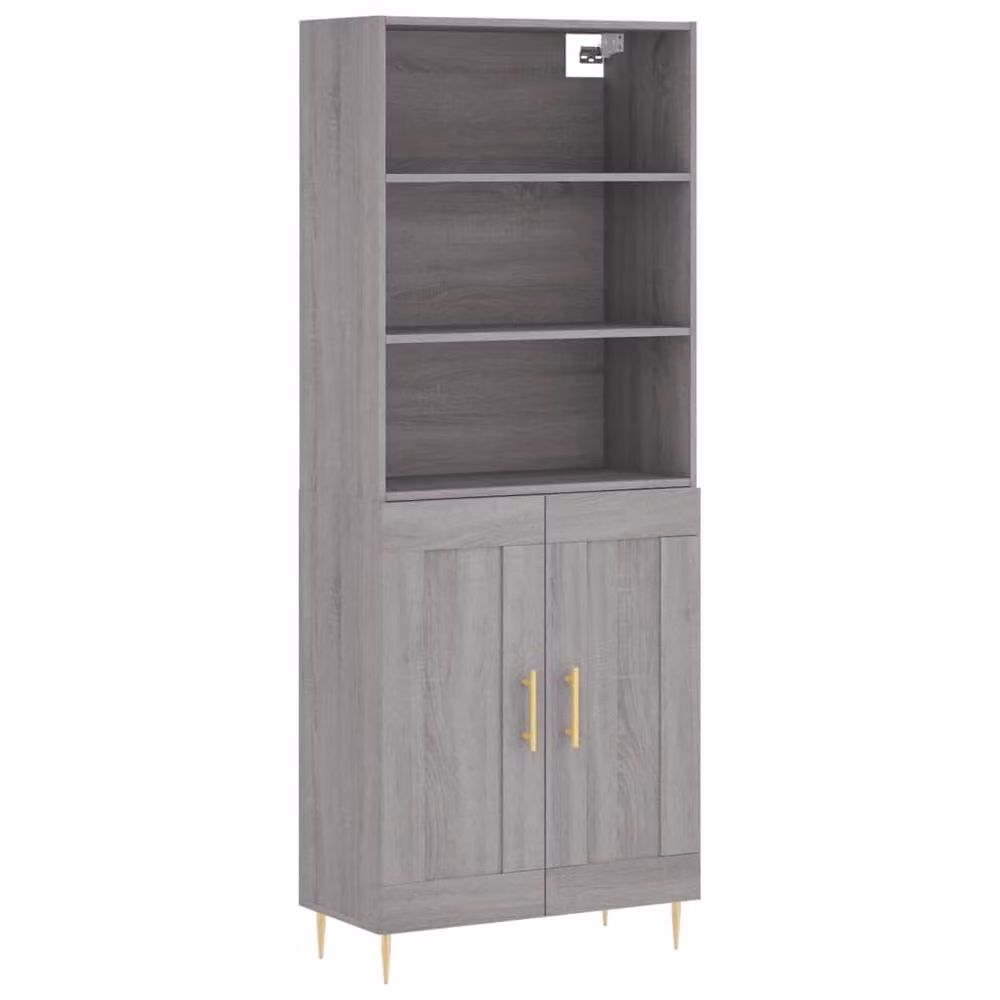 Berkfield Home Sonoma Highboard in Grey, W/D/H: 69.5 x 34 x 180 cm – 3
