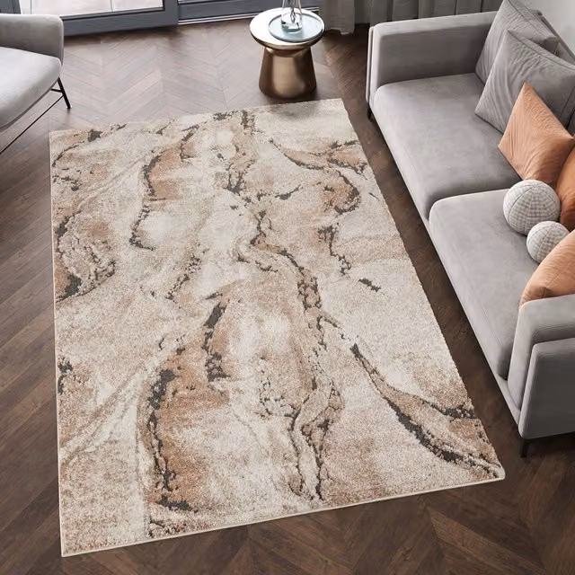 Desire Rugs Essence Organic Abstract Design Area Rug and Hallway Runner in Orange and Multicolour, W: 200 cm, L: 290 cm