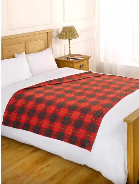 Dreamscene Red Check Tartan Soft Fleece Throw Blanket, W: 120 cm, L: 150 cm