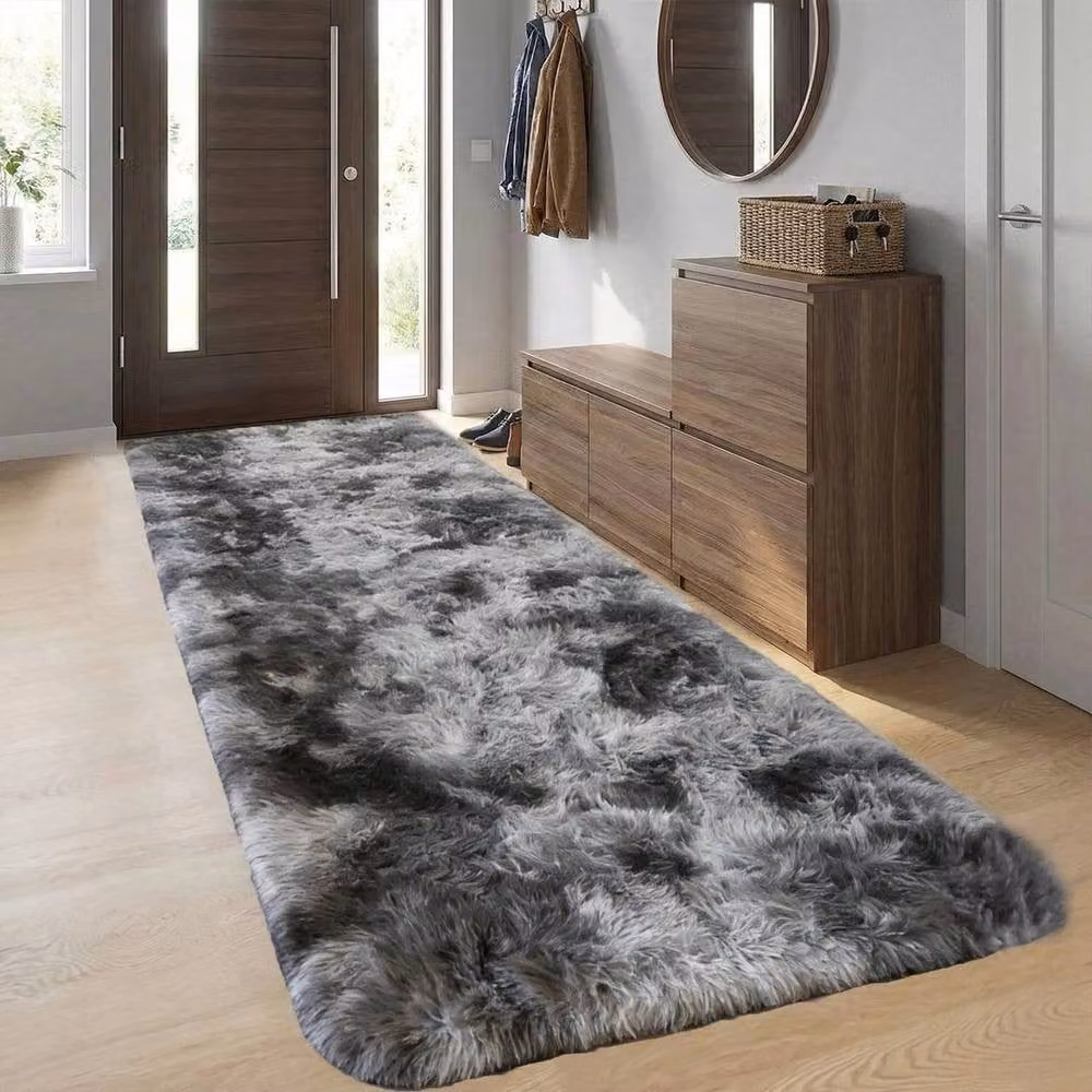 FORGEVIO Dark Grey Rectangular Hall Runner Rug, W: 60 cm, L: 110 cm – 2