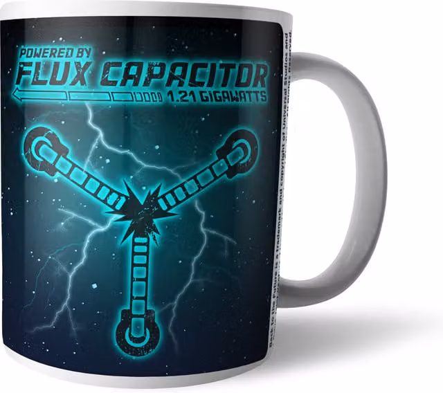 Official Back to the Future Powered By Flux Capacitor Ceramic Mug, White