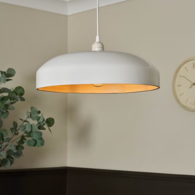 Litecraft Kane Boho Bamboo Dome Lampshade in White