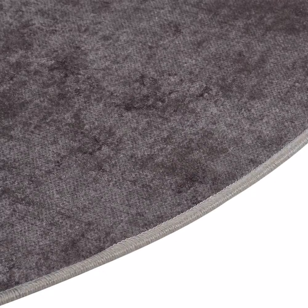 Berkfield Home Washable Round Grey Anti Slip Rug, Diameter: 200 cm – 3