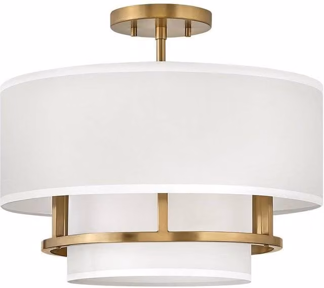 Netlighting Graham 3 Light Cylindrical Ceiling Light in Gold/Brass