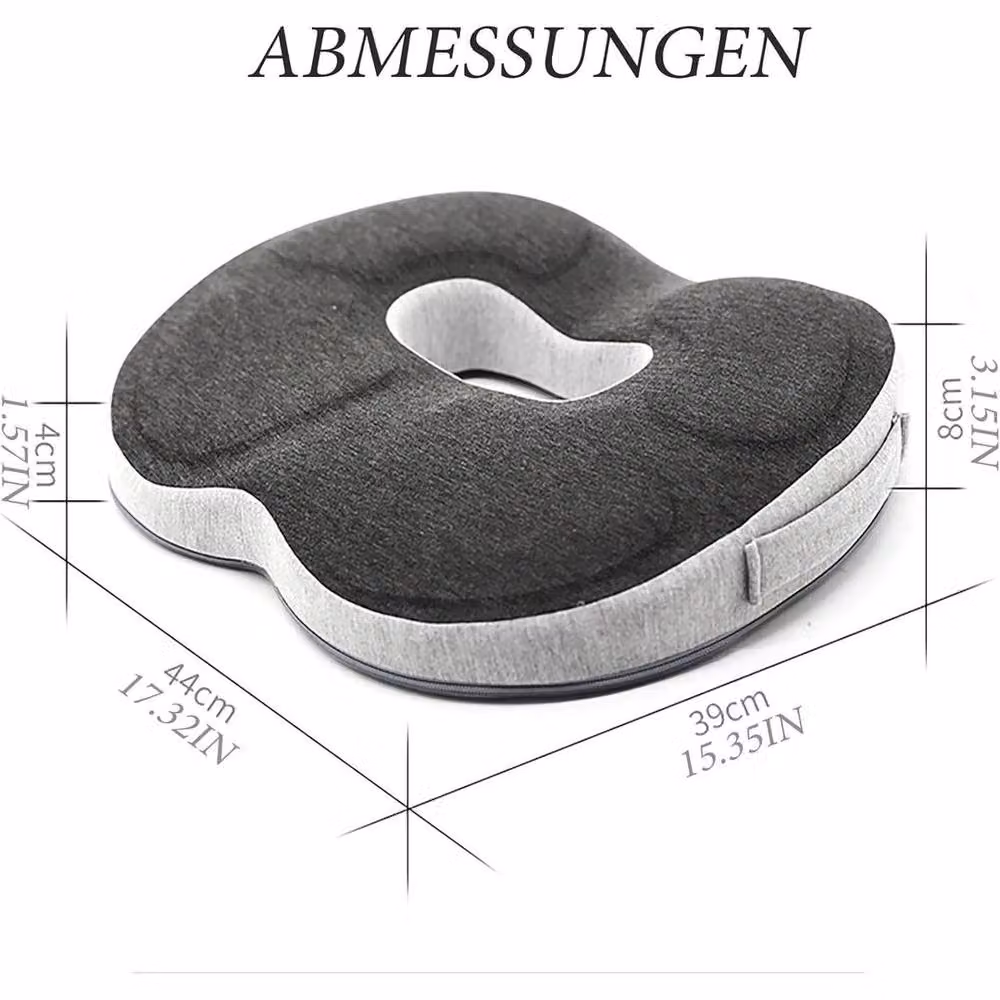 KORVIXA Contoured Memory Foam Round Seat and Back Cushion Pillow in Grey – 2