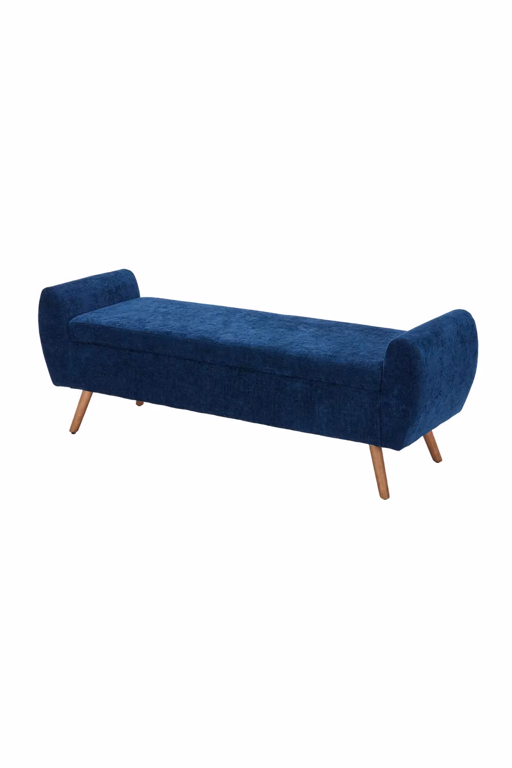 Living and Home Chenille Upholstered Storage Bench in Blue – 2